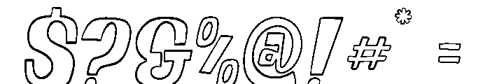 Wobble Kraft Outline Font OTHER CHARS