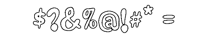 WobbleInk-Outline Font OTHER CHARS