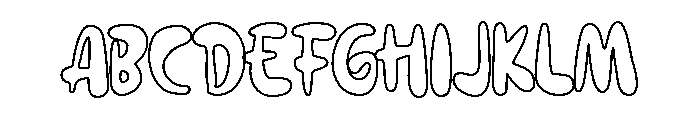 WobbleInk-Outline Font UPPERCASE