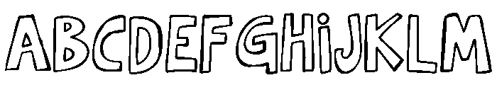 Wonky Wildlings Outline Font UPPERCASE