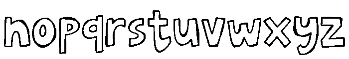 Wonky Wildlings Outline Font LOWERCASE