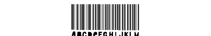 Woodcutter barcode Font UPPERCASE