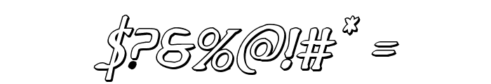 Woodgod 3D Italic Font OTHER CHARS
