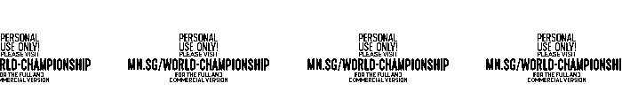 World Championship PERSONAL USE Shaded Inlined Font OTHER CHARS
