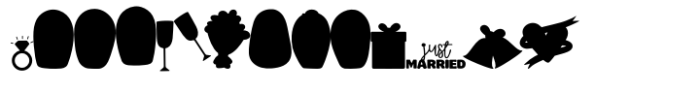 Wobblies Wedding Color Dingbat Font UPPERCASE