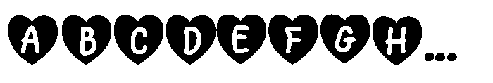 Wonder Hand Pencil Heart Font UPPERCASE