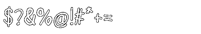 Wonder Hand Pencil Outline Font OTHER CHARS