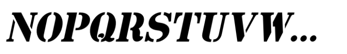 Work Yard Stencil Oblique Font UPPERCASE