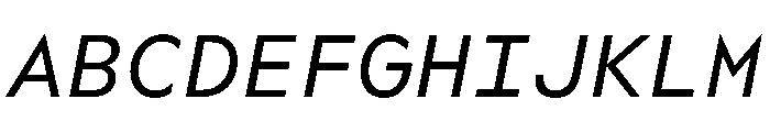 WorkhorseGeoMono BookOblique Instance Font UPPERCASE