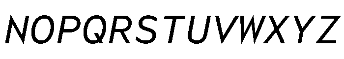 WorkhorseGeoMono BookOblique Instance Font UPPERCASE