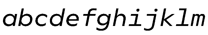 WorkhorseGeoMono BookOblique Instance FONT