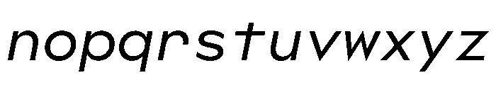 WorkhorseGeoMono BookOblique Instance Font LOWERCASE