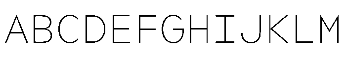 WorkhorseGeoMono ExtraLight Instance Font UPPERCASE