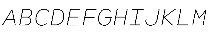 WorkhorseGeoMono ExtraLightOblique Instance Font UPPERCASE