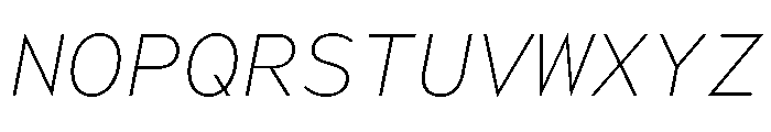 WorkhorseGeoMono ExtraLightOblique Instance Font UPPERCASE
