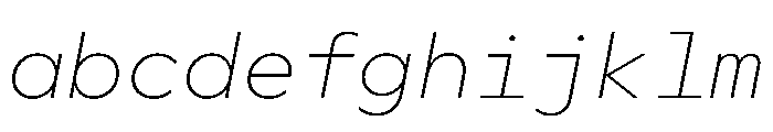 WorkhorseGeoMono ExtraLightOblique Instance FONT