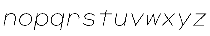 WorkhorseGeoMono ExtraLightOblique Instance Font LOWERCASE