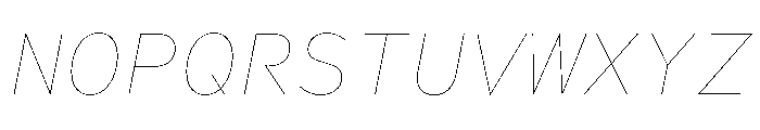 WorkhorseGeoMono HairlineOblique Instance Font UPPERCASE