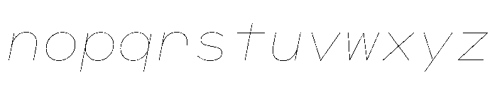 WorkhorseGeoMono HairlineOblique Instance Font LOWERCASE