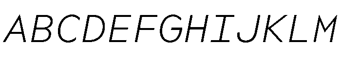 WorkhorseGeoMono LightOblique Instance Font UPPERCASE
