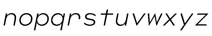WorkhorseGeoMono LightOblique Instance Font LOWERCASE