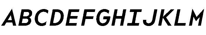 WorkhorseGeoMono SemiboldOblique Instance Font UPPERCASE
