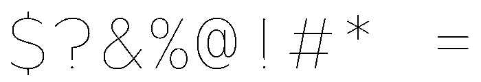 WorkhorseGeoMono Thin Instance Font OTHER CHARS