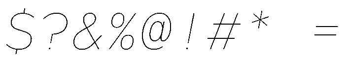 WorkhorseGeoMono ThinOblique Instance Font OTHER CHARS