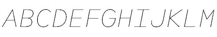 WorkhorseGeoMono ThinOblique Instance Font UPPERCASE