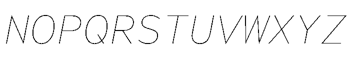 WorkhorseGeoMono ThinOblique Instance Font UPPERCASE