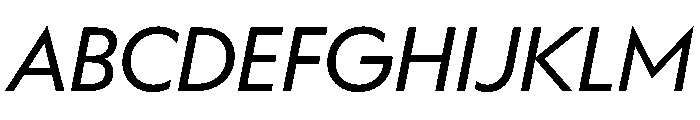WorkhorseGeometric BookOblique Instance Font UPPERCASE
