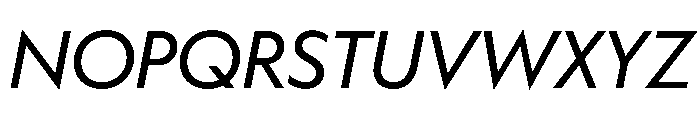 WorkhorseGeometric BookOblique Instance Font UPPERCASE
