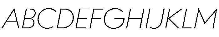 WorkhorseGeometric ExtraLightOblique Instance Font UPPERCASE