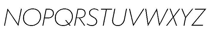 WorkhorseGeometric ExtraLightOblique Instance Font UPPERCASE
