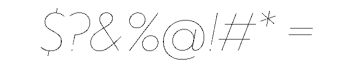 WorkhorseGeometric HairlineOblique Instance Font OTHER CHARS