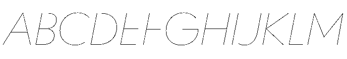 WorkhorseGeometric HairlineOblique Instance Font UPPERCASE