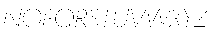 WorkhorseGeometric HairlineOblique Instance Font UPPERCASE