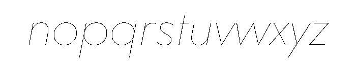 WorkhorseGeometric HairlineOblique Instance Font LOWERCASE