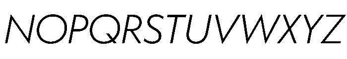WorkhorseGeometric LightOblique Instance Font UPPERCASE