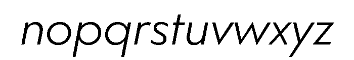 WorkhorseGeometric LightOblique Instance Font LOWERCASE