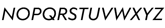 WorkhorseGeometric MicroBookOblique Instance Font UPPERCASE