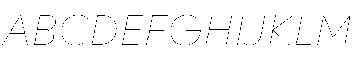 WorkhorseGeometric MicroHairlineOblique Instance Font UPPERCASE
