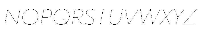 WorkhorseGeometric MicroHairlineOblique Instance Font UPPERCASE