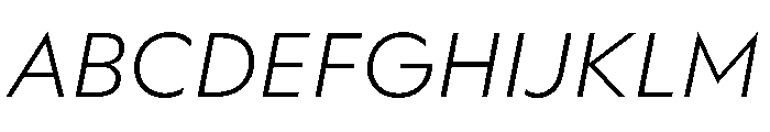 WorkhorseGeometric MicroLightOblique Instance Font UPPERCASE