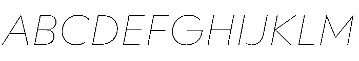 WorkhorseGeometric MicroThinOblique Instance Font UPPERCASE