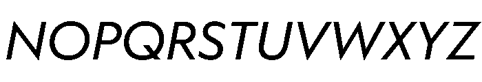 WorkhorseGeometric TextBookOblique Instance Font UPPERCASE