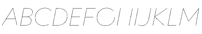 WorkhorseGeometric TextHairlineOblique Instance Font UPPERCASE