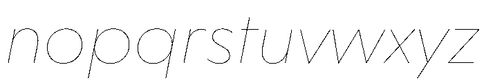 WorkhorseGeometric TextHairlineOblique Instance Font LOWERCASE