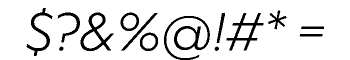 WorkhorseGeometric TextLightOblique Instance Font OTHER CHARS