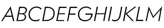 WorkhorseGeometric TextLightOblique Instance Font UPPERCASE